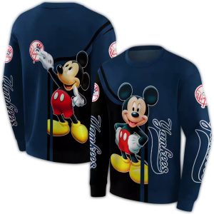 Mickey Mouse All Over Print New York Yankees Sweatshirt For Fans