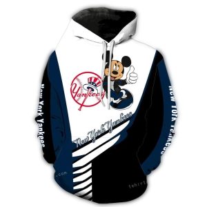 Mickey Mouse All Over Print Hoodie - New York Yankees Fun Apparel For Fans