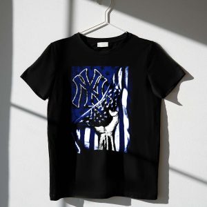 New York Yankees American Flag Star Motif T-Shirt For Fans