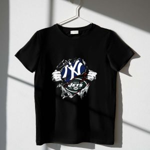 New York Yankees & Jets Logo Fusion T-Shirt - Unique Sports Tee