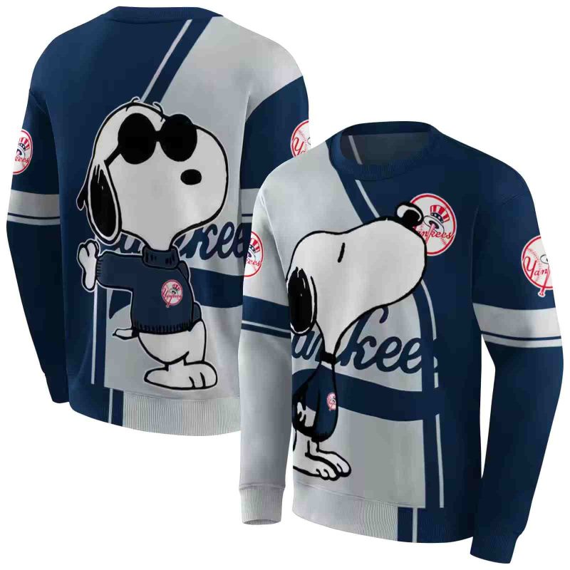 New York Yankees Playful Snoopy AOP Sweatshirt 1