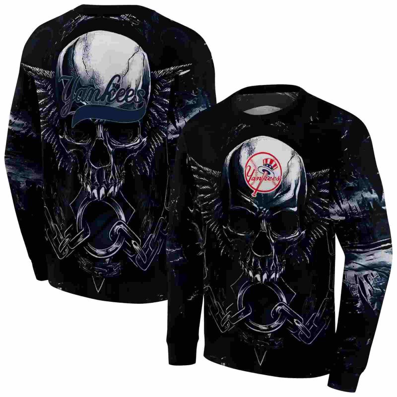 New York Yankees Skull Artwork AOP Sweatshirt 1