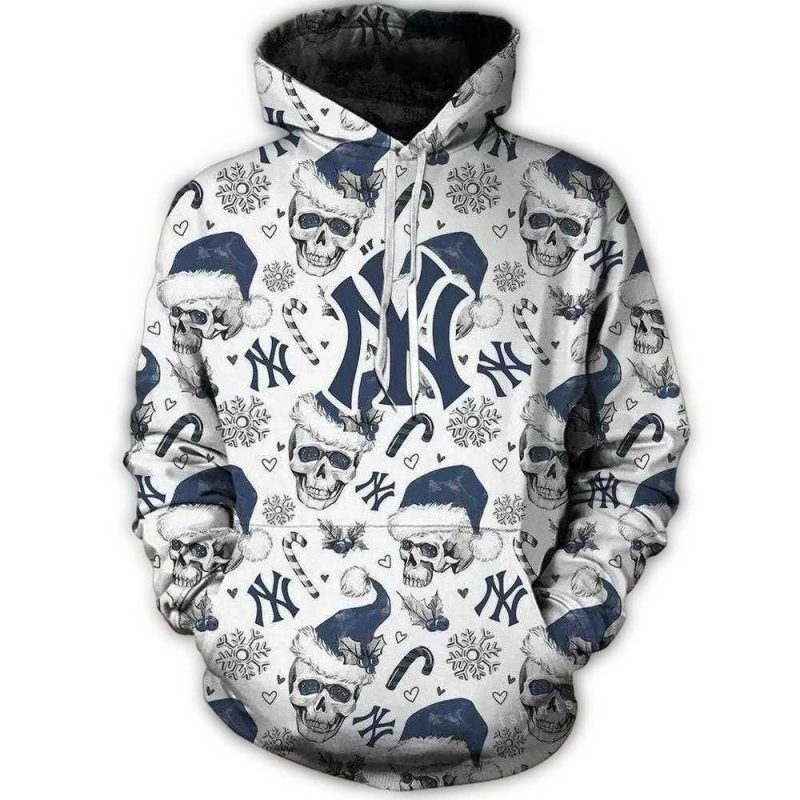 New York Yankees Skull Christmas 3D Hoodie 1
