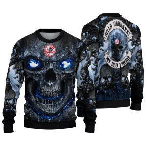 New York Yankees Skull Intensity Ugly Christmas Sweater For Fans