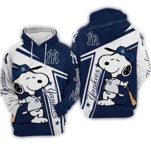 Snoopy Baseball New York Yankees All-Over Print Hoodie