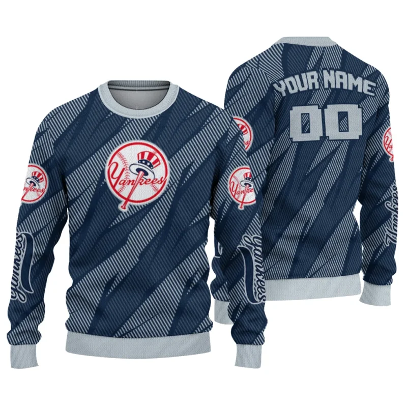 New York Yankees Stripe Motion Ugly Sweater 1