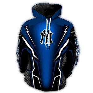 New York Yankees Thunder All-Over Print Hoodie For Fans