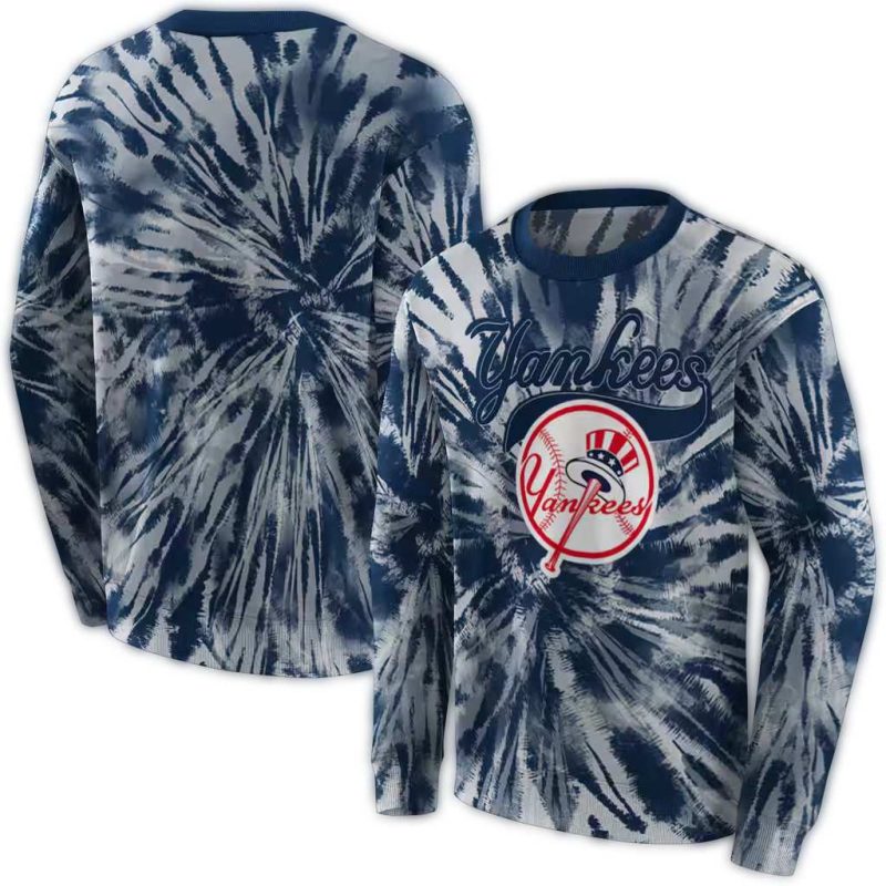 New York Yankees Tie Dye Pattern AOP Sweatshirt 1