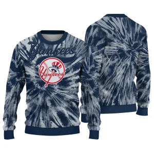 New York Yankees Tie Dye Ugly Christmas Sweatshirt For Fans