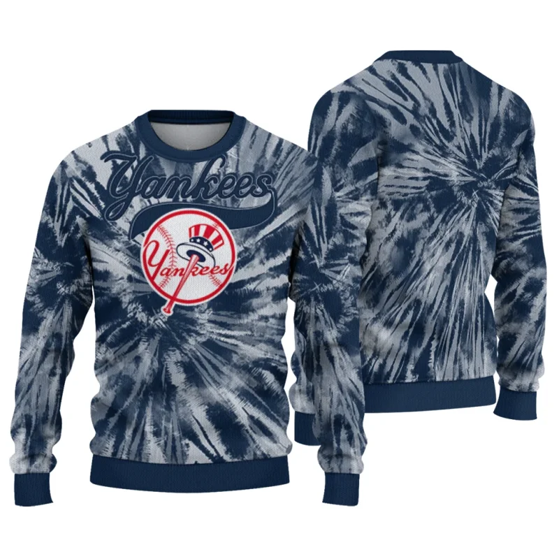 New York Yankees Tie Dye Pattern Ugly Sweater 1