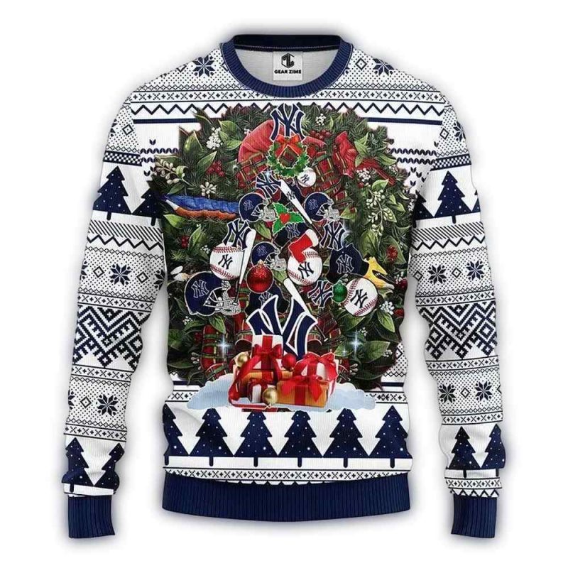 New York Yankees Tree Christmas Ugly Sweater 1