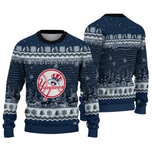 New York Yankees Tree Pattern Holiday Sweater For Fans