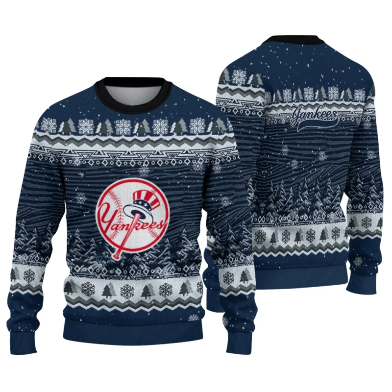 New York Yankees Tree Pattern Ugly Sweater 1