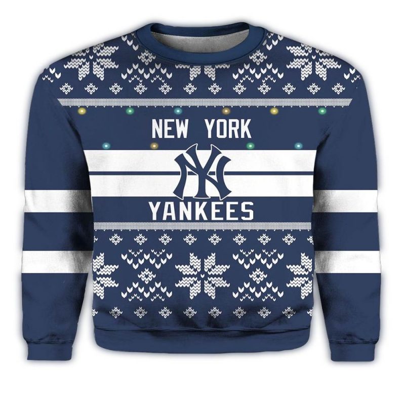 New York Yankees Christmas Light Ugly Sweater For Holiday Cheer