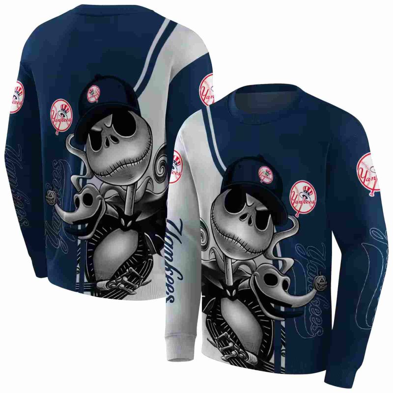 New York Yankees ack Skellington and Zero AOP Sweatshirt 1