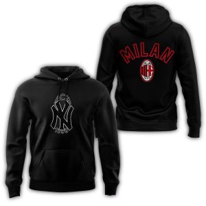 New York Yankees X Ac Milan All-Over Print Hoodie For Fans