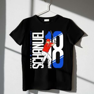 Nolan Schanuel 18 Los Angeles Angels Baseball T-Shirt - Player Swing Design