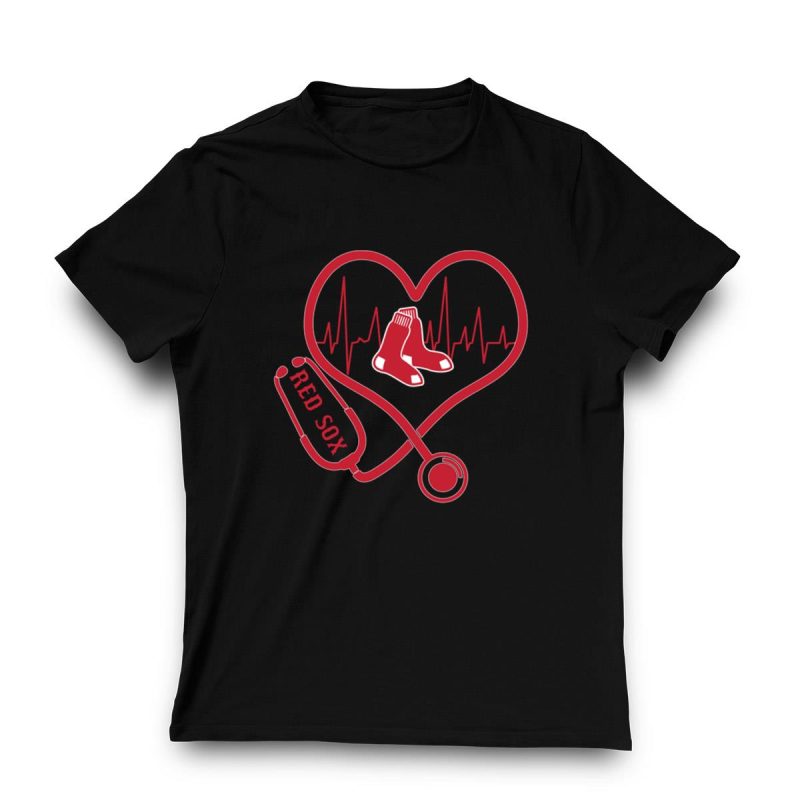 Boston Red Sox Nurse Heartbeat Love T-Shirt for Healthcare Heroes - Image 3