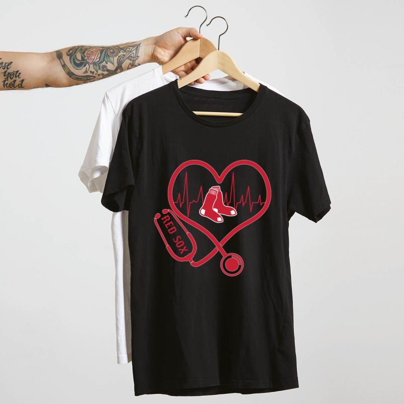 Boston Red Sox Nurse Heartbeat Love T-Shirt for Healthcare Heroes - Image 4