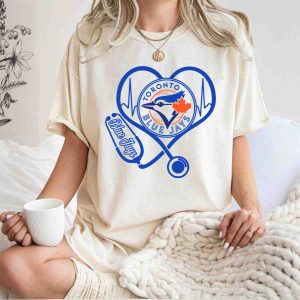 Toronto Blue Jays Nurse Heartbeat Stethoscope T-Shirt - Love For Healthcare