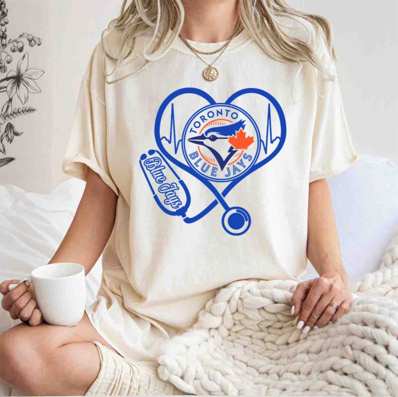 Nurse Heartbeat Love Toronto Blue Jays Stethoscope T Shirt t shirt 1 1