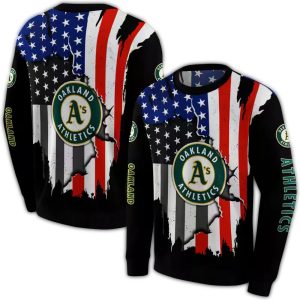 Oakland Athletics American Pride All Over Print Sweatshirt