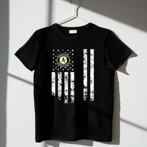 Oakland Athletics Best Dad Ever T-Shirt With American Flag Design