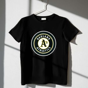 Oakland Athletics Logo Circle Green And Yellow T-Shirt For Fans