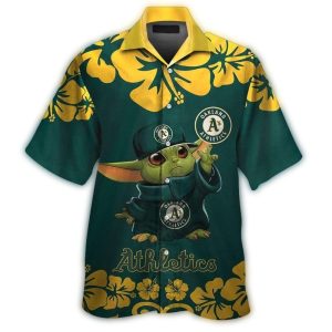 Oakland Athletics Baby Yoda Hawaiian Shirt For Kids – Fun Sports Apparel
