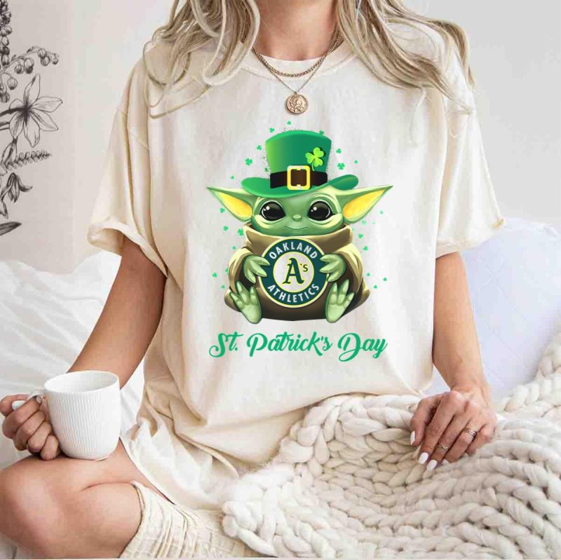 Oakland Athletics Baby Yoda St Patricks Day T Shirt t shirt 1 1