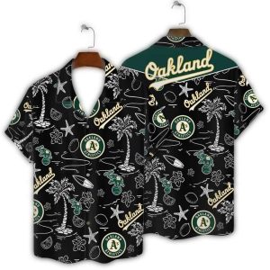 Oakland Athletics Black Tropical Hawaiian Shirt For Men