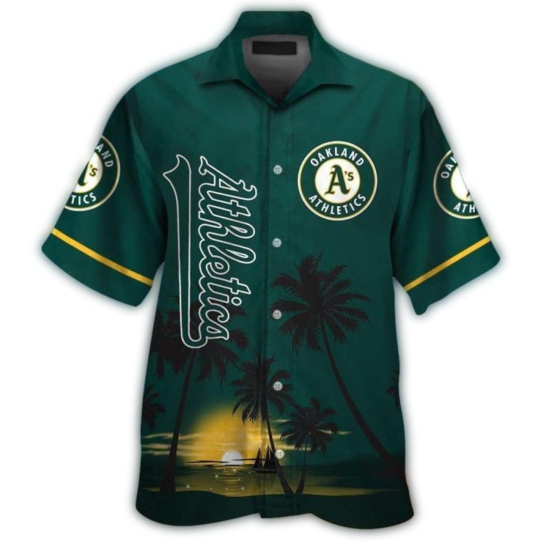 Oakland Athletics Coconut Night Beach Tropical Hawaiian Shirt 1