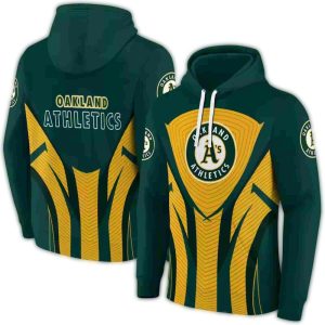 Oakland Athletics All-Over Print Concentric Lines Hoodie For Fans