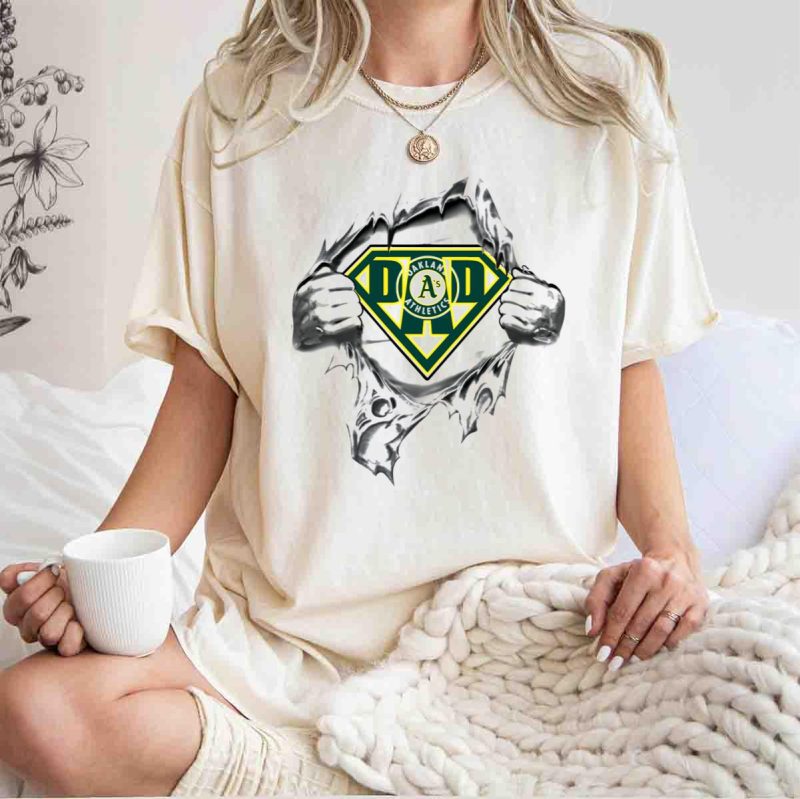 Oakland Athletics Dad Superhero Emblem T Shirt t shirt 1 1