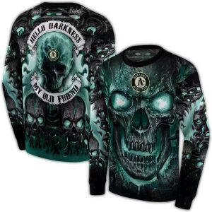Oakland Athletics Demonic Skull All Over Print Sweatshirt