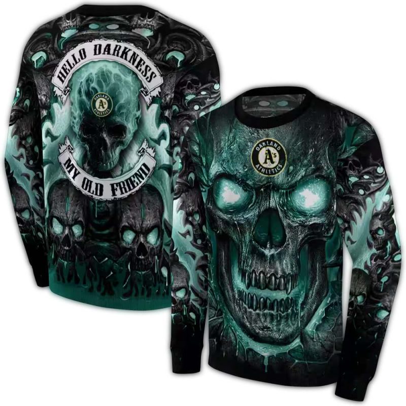 Oakland Athletics Demonic Skull AOP Sweatshirt 1