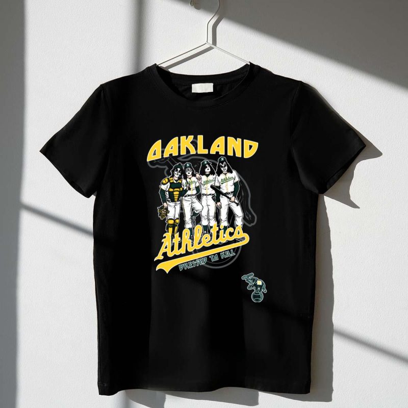 Oakland Athletics Dressed To Kill KISS Style Baseball Players T Shirt t shirt 1 1