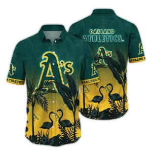 Vintage Oakland Athletics Flamingo Landscape Hawaiian Shirt For Fans