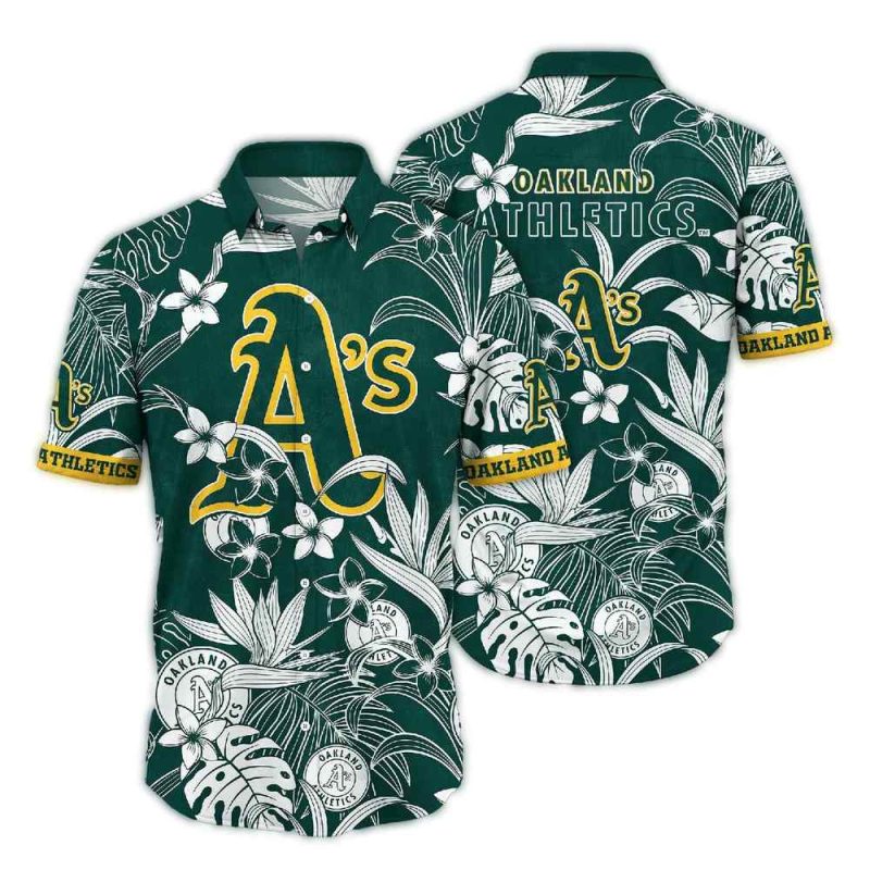 Oakland Athletics Floral Flower Leafs Pattern Tropical Hawaiian Shirt 1