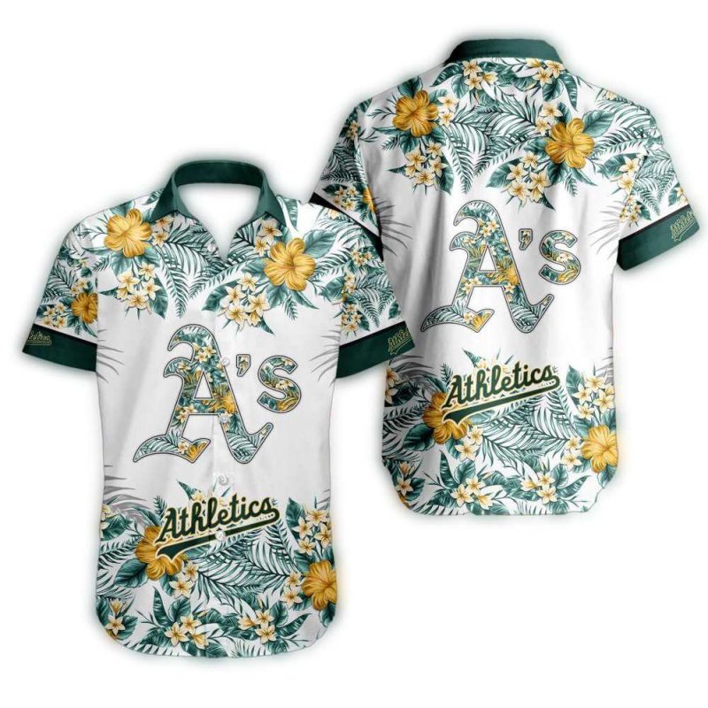 Oakland Athletics Floral Flowers Pattern Vacation Summer Hawaiian Shirt 1