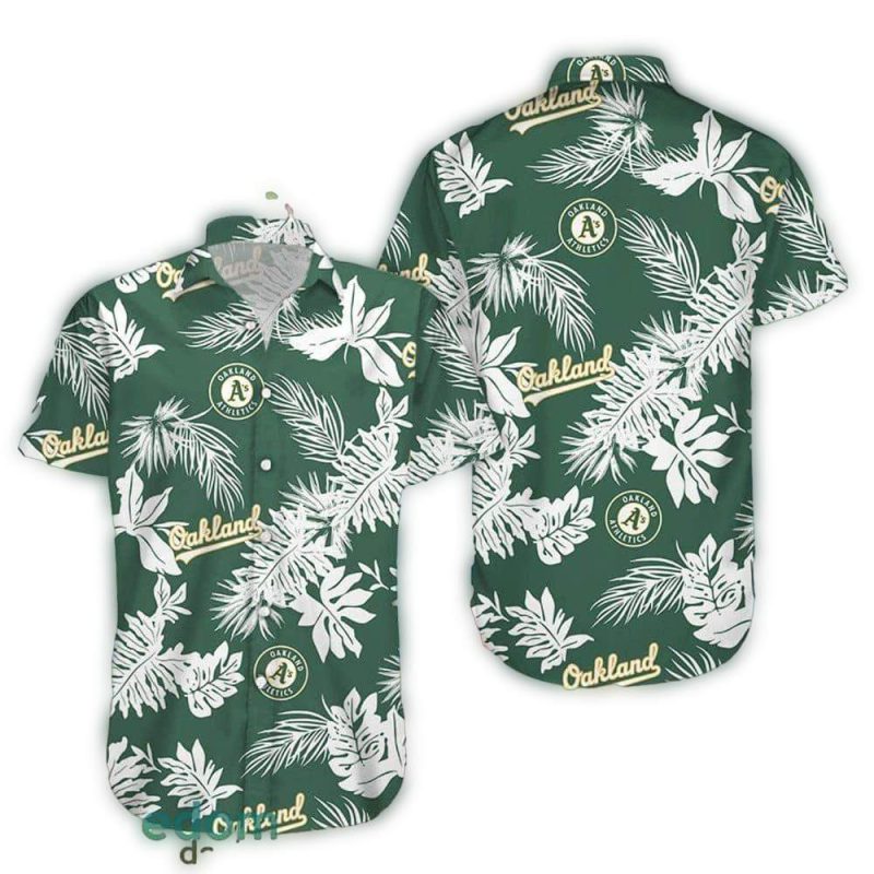 Oakland Athletics Floral Leafs Pattern Vintage Hawaiian Shirt 1 1