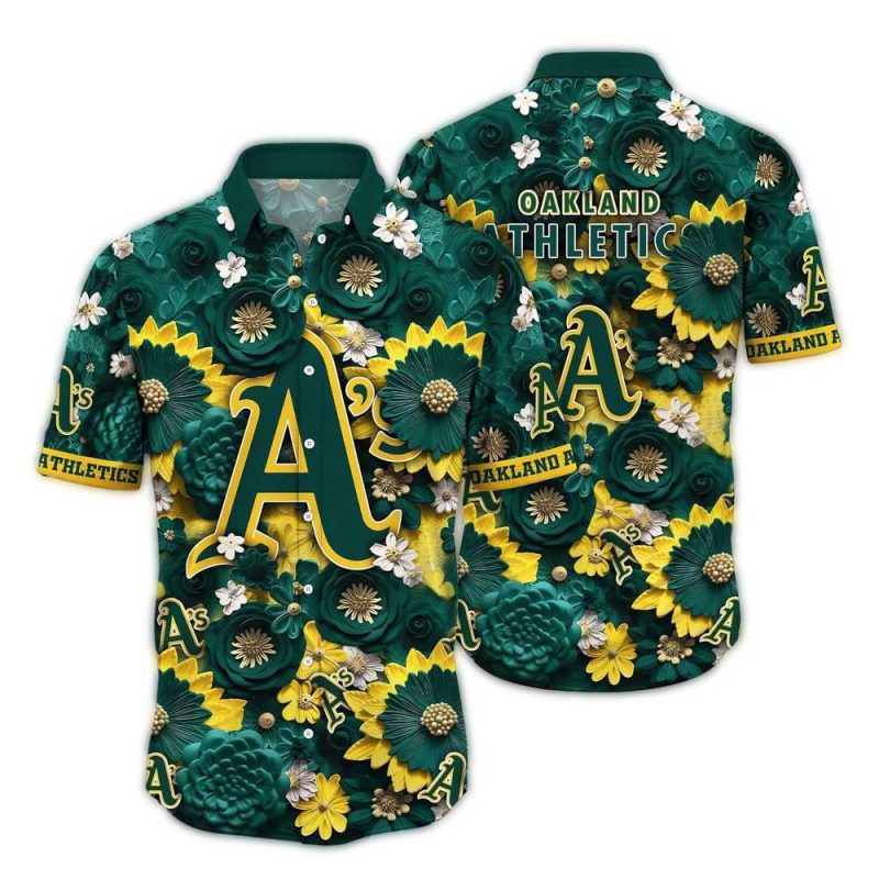 Oakland Athletics Flower Blossom Pattern Hawaiian Shirt 1