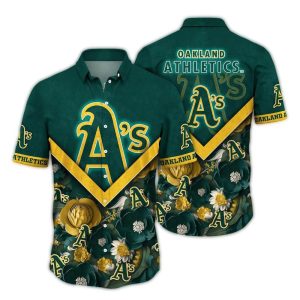 Oakland Athletics Floral Print Hawaiian Shirt For Men And Women