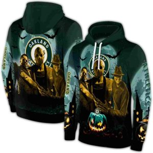 Oakland Athletics Friends Halloween Vibes All-Over Print Hoodie