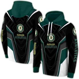 Oakland Athletics Futuristic Pattern All-Over Print Hoodie For Fans