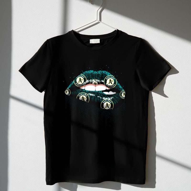 Oakland Athletics Glitter Lips Fan Icons T Shirt t shirt 1 1