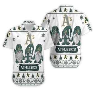 Oakland Athletics Gnomes Holiday Hawaiian Shirt For Festive Cheer