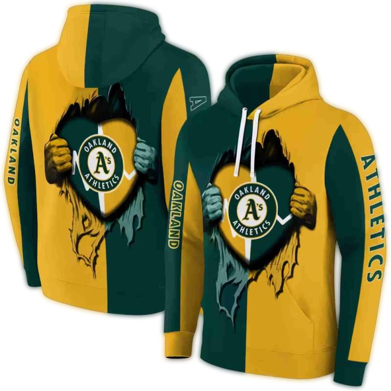 Oakland Athletics Heartbeat Graphic AOP Hoodie 1