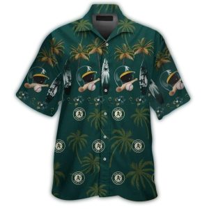 Oakland Athletics Tropical Hawaiian Shirt With Helmet Design