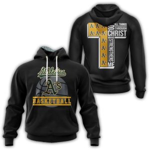 Oakland Athletics All-Over Print Hoodie - I Can Do All Things Design
